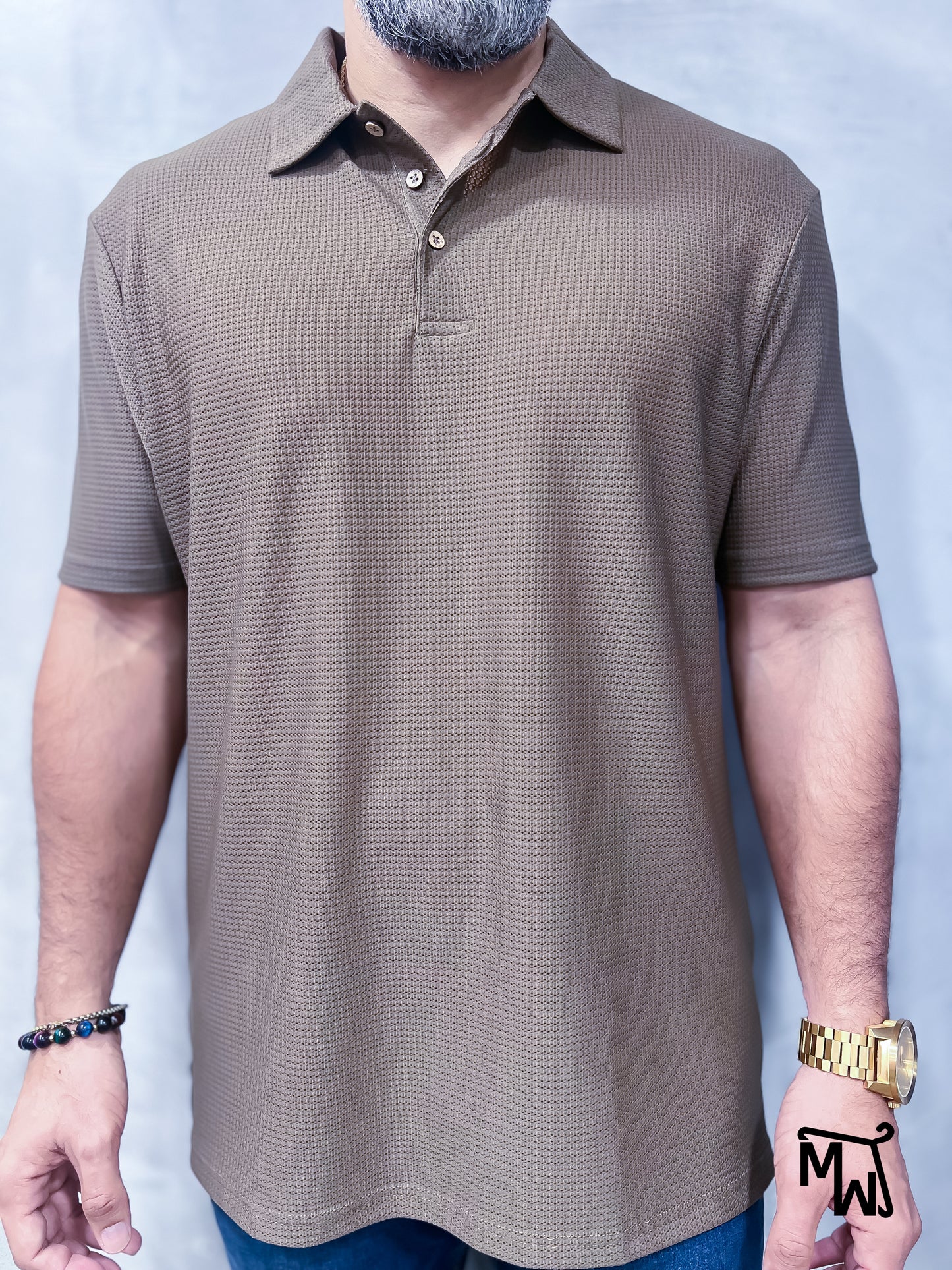 Camisa Polo Crochet- “Gingerbread Dreams” (Slim Fit)