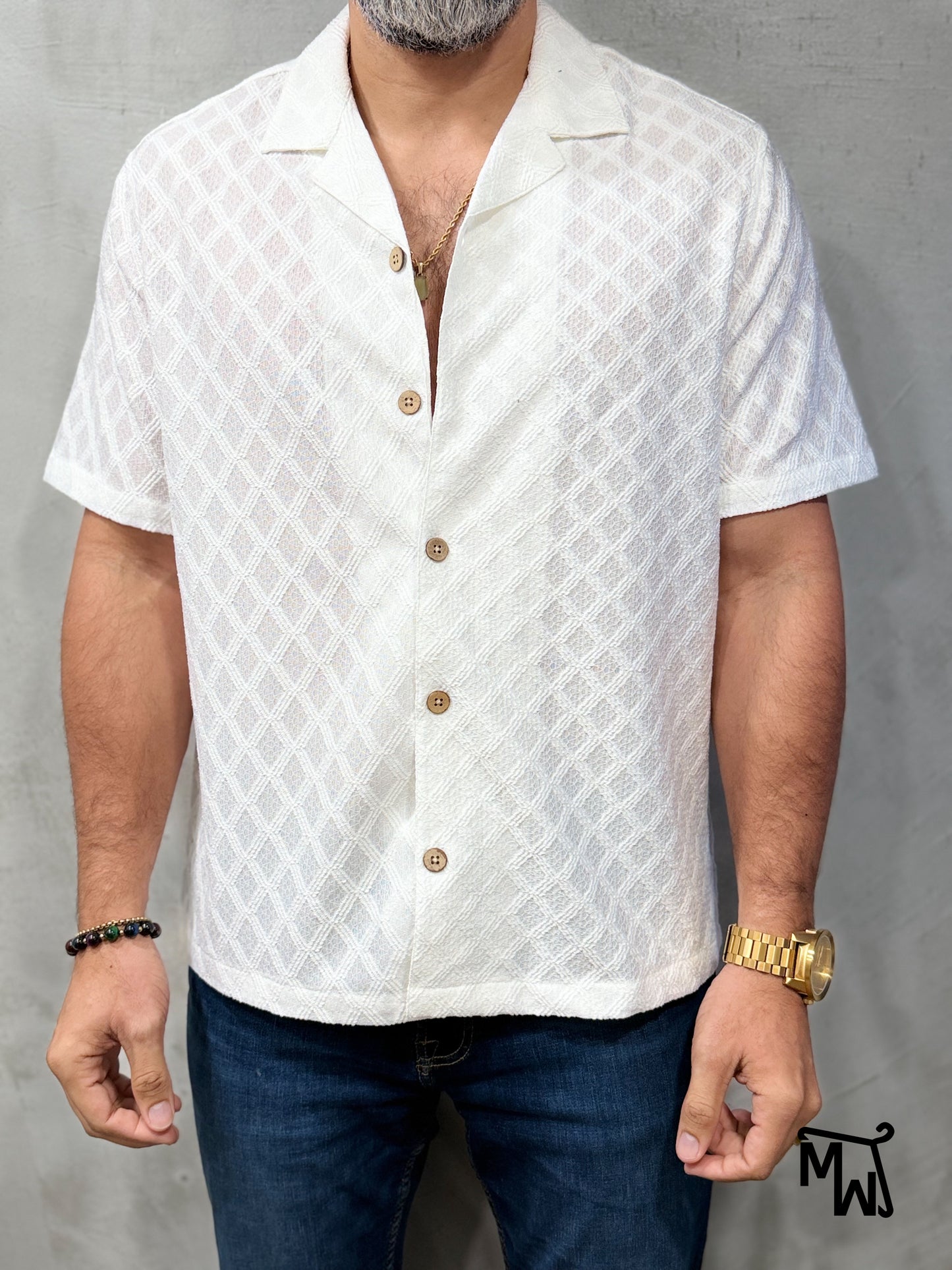 Camisa Manga Corta Crochet “Glow” (Normal FIT)