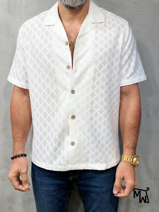 Camisa Manga Corta Crochet “Glow” (Normal FIT)