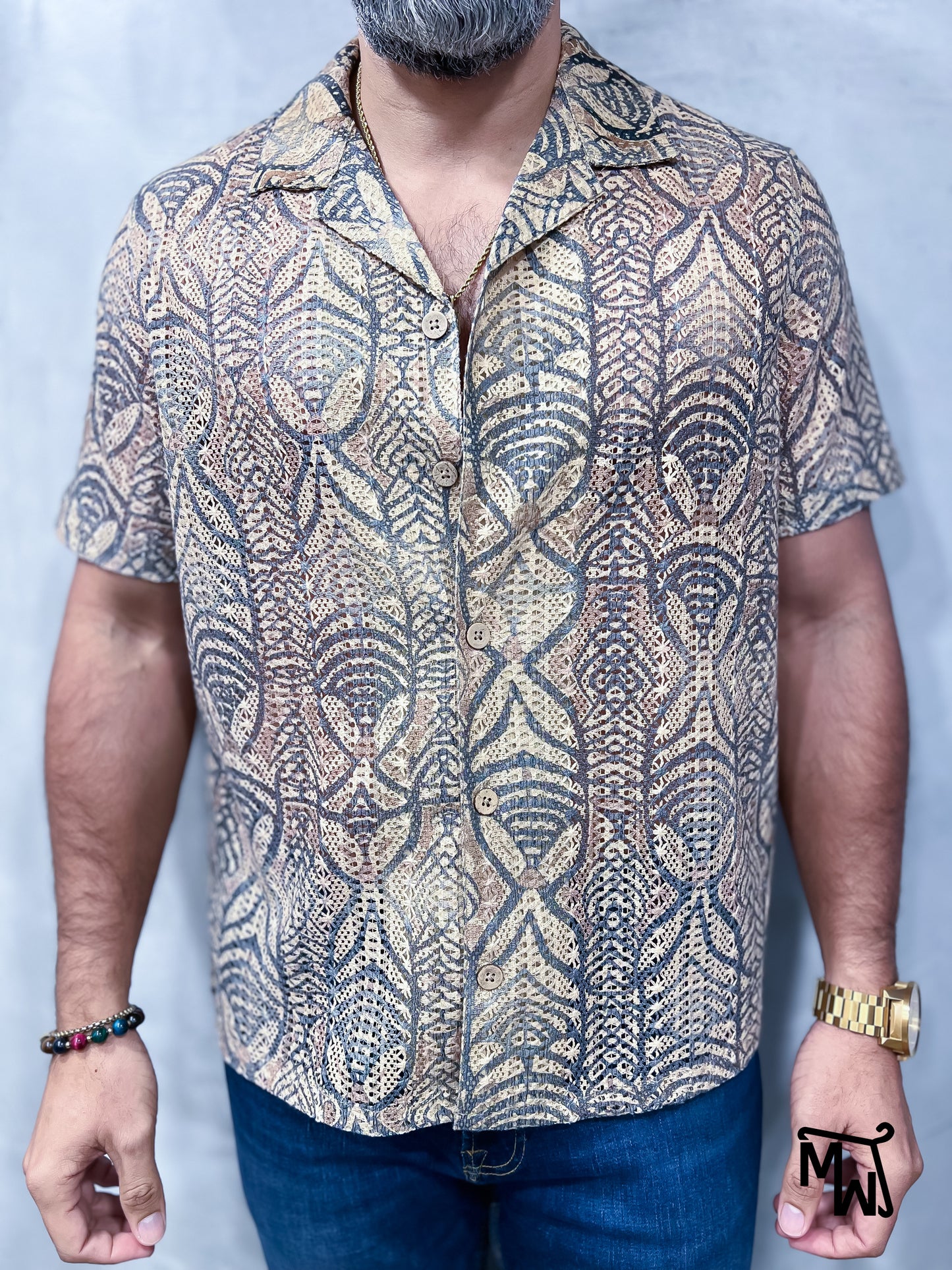 Camisa Manga Corta Crochet “Dear December” (Normal Fit)