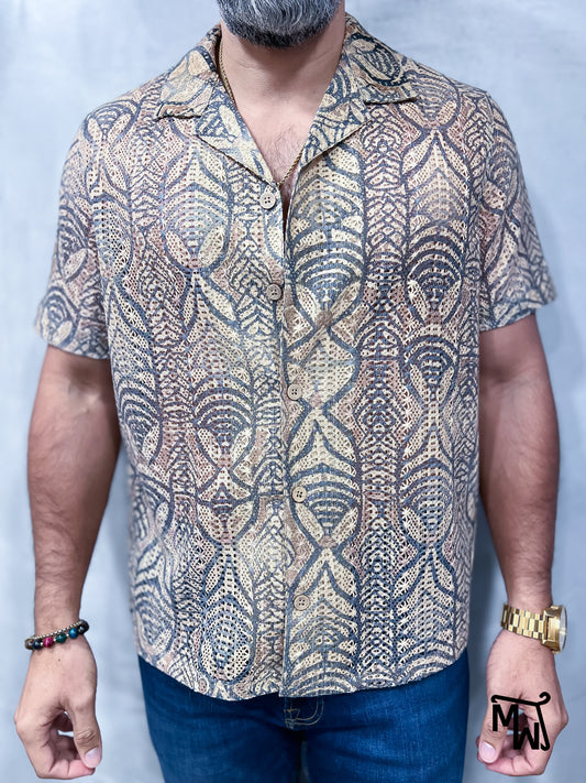 Camisa Manga Corta Crochet “Dear December” (Normal Fit)