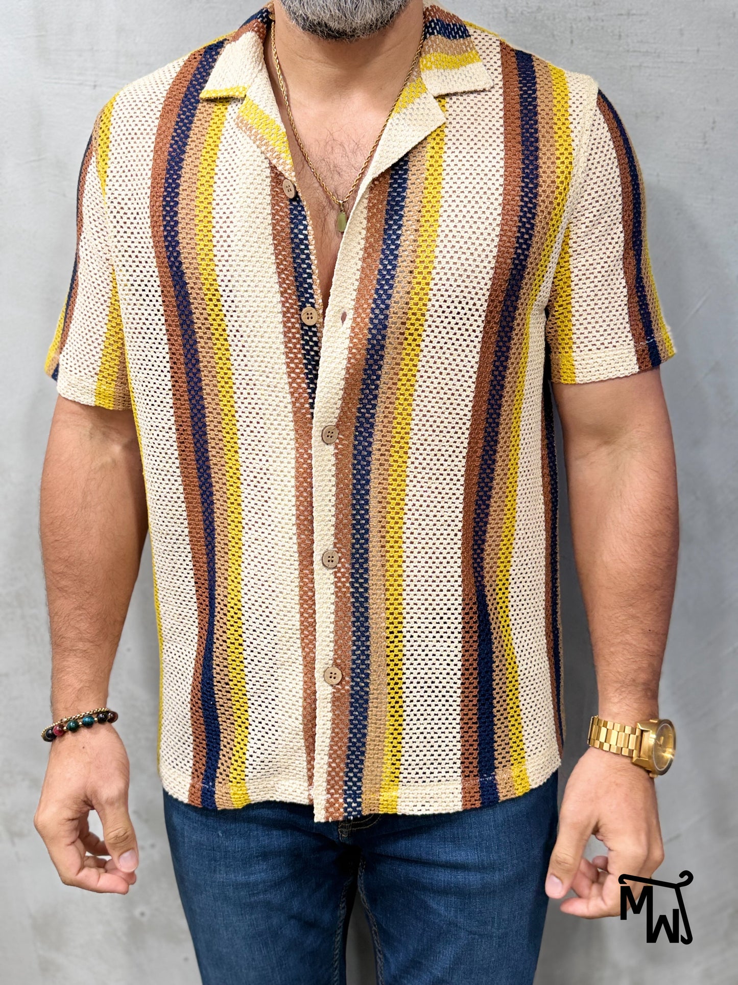 Camisa Manga Corta Crochet “Holly” (Normal FIT)