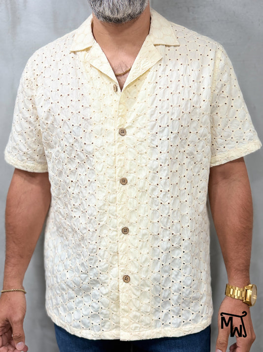 Camisa Manga Corta Crochet “Beach Coast” (Normal FIT)