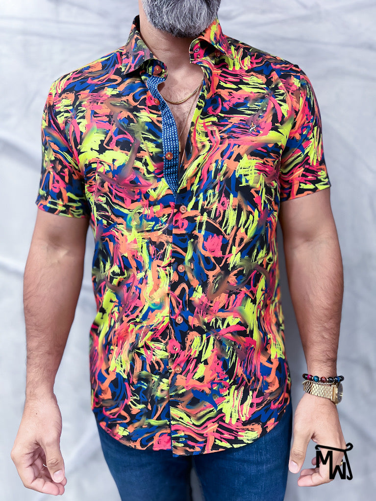 Camisa Manga Corta- “Haunted Bloom” (Slim Fit)