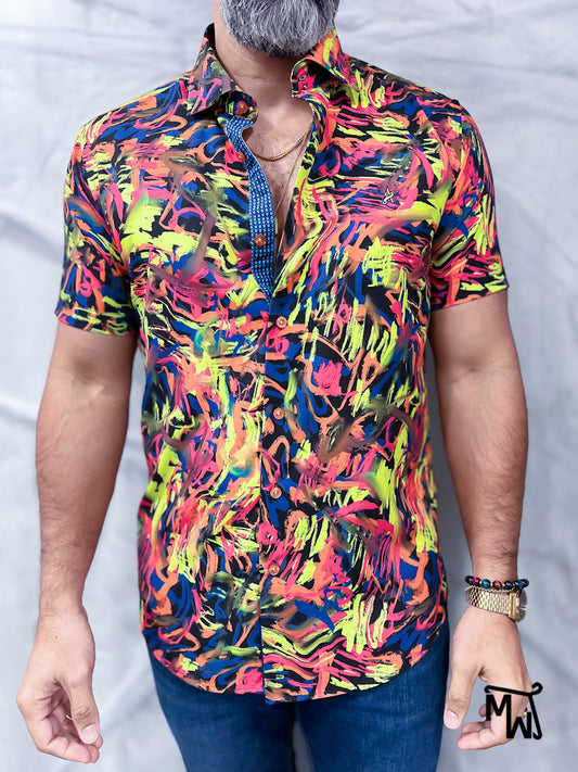 Camisa Manga Corta- “Haunted Bloom” (Slim Fit)