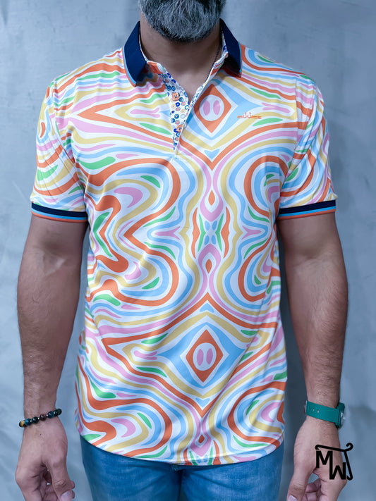 Camisa Polo “Orange Wave”