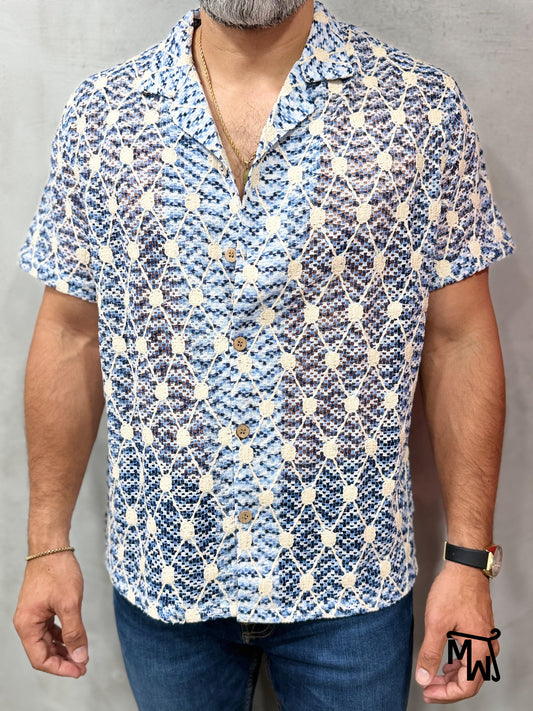 Camisa Manga Corta Crochet “After Light” (Normal FIT)