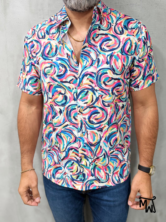 Camisa Híbrida- "Aquí se vive bonito…" (Normal Fit)