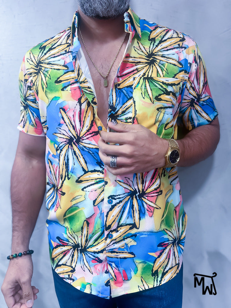 Camisa Híbrida- “PETALS OF JOY” (Normal Fit)
