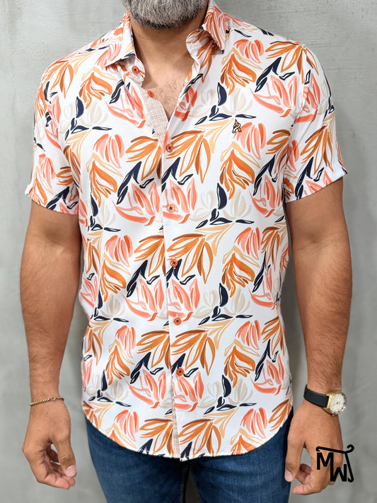 Camisa Manga Corta - “Sunny Moments” (Slim Fit)