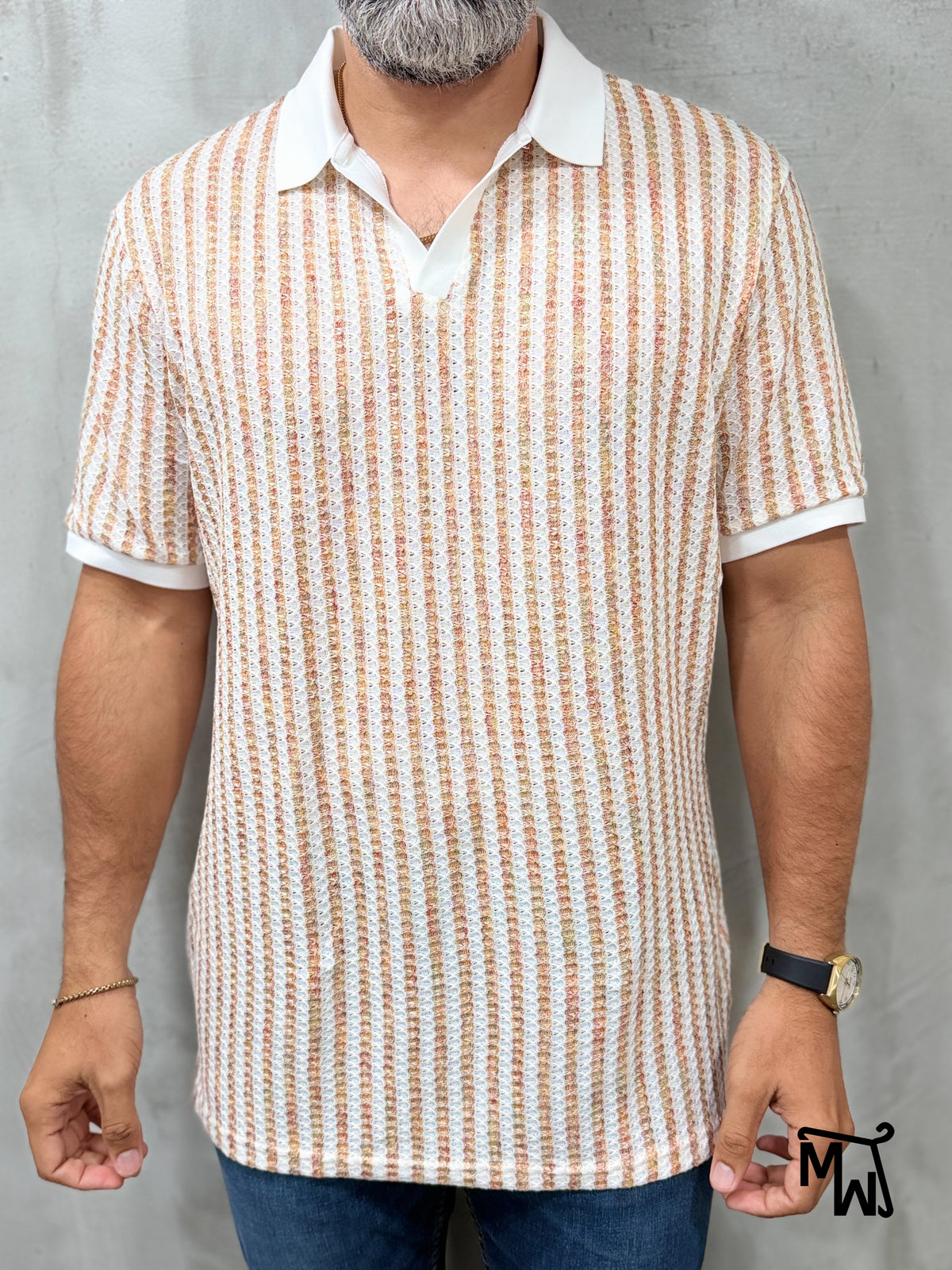 Camisa Polo Crochet Palm Paradise, corte normal fit, de Addict