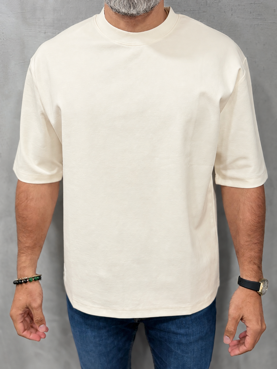 T-shirt Addict Essentials Oversized Beige para hombre — MW Men's Boutique