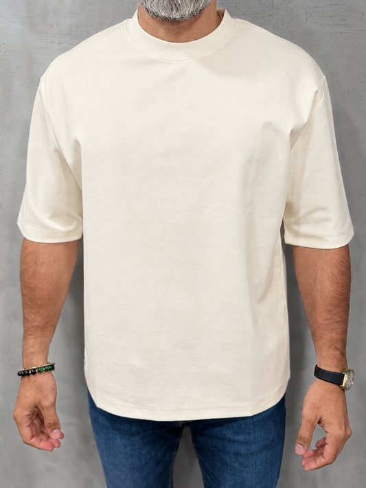 T-shirt Addict Essentials Oversized Beige para hombre — MW Men's Boutique