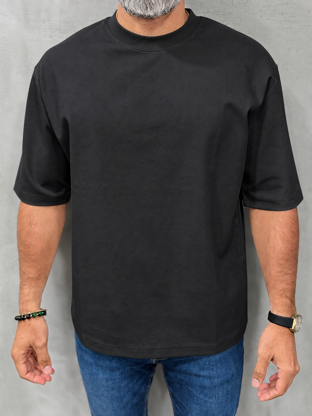 T-shirt Addict Essentials Oversized Black para hombre - MW Closet PR