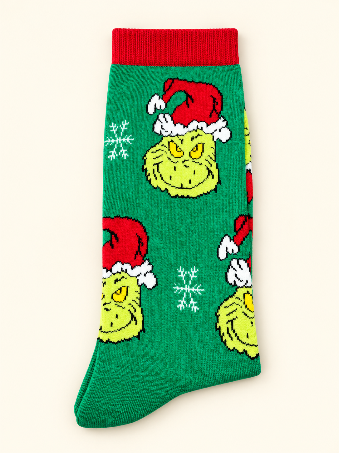 Medias Grinch Christmas para caballero, talla 6–12. Vista principal.