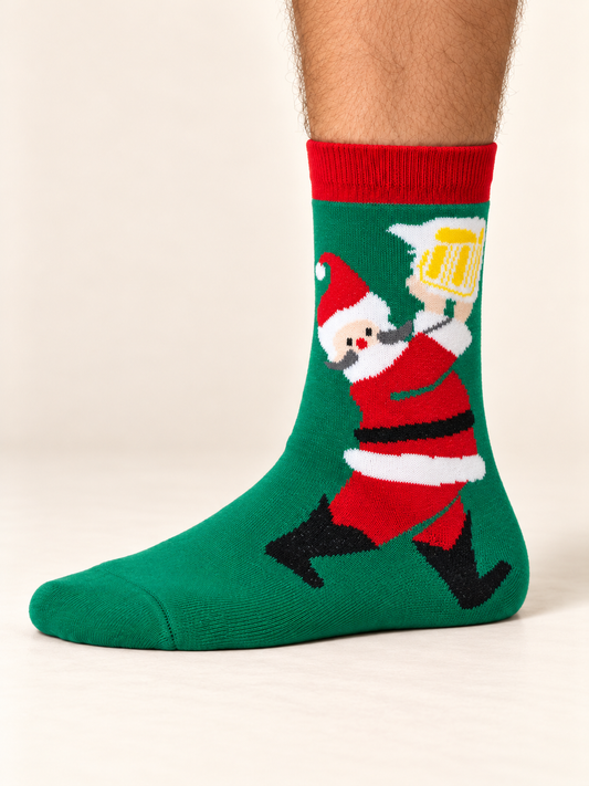 Medias Santa Chillin para caballero, talla 6–12. Media puesta.