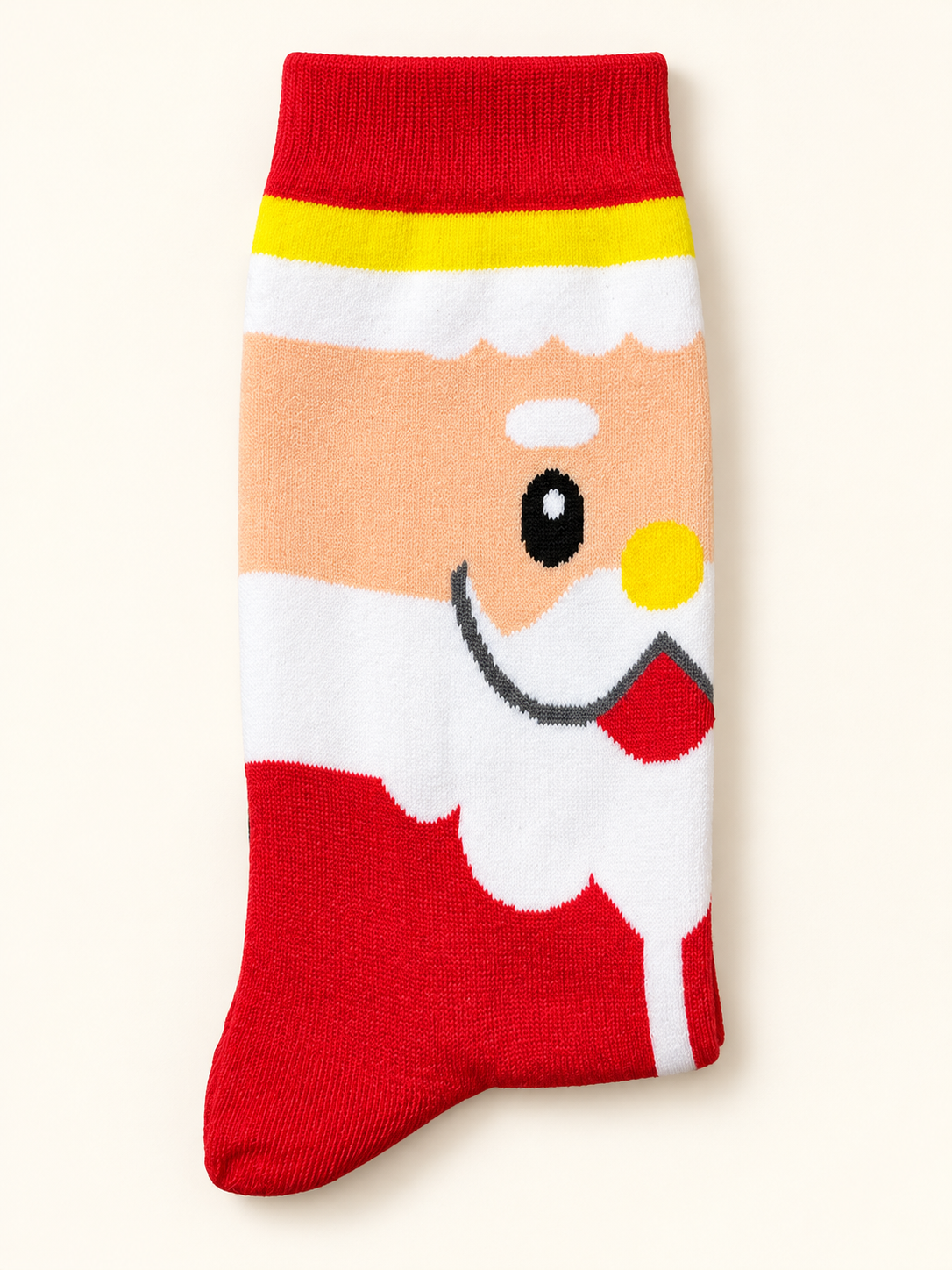 Medias Santa Smile para caballero, talla 6–12. Rostro de Santa.