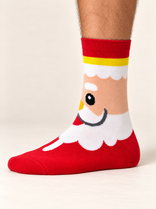 Medias Santa Smile para caballero, talla 6–12. Media puesta.